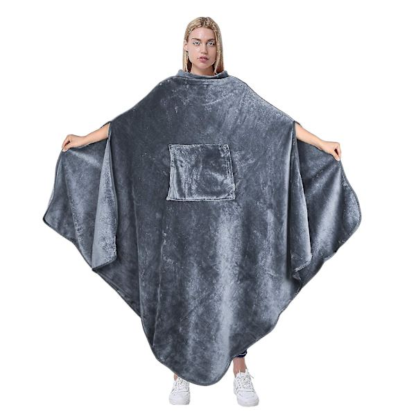 Fleece Bärbar Filt Poncho För Vuxna Kvinnor Män, Stor Mjuk Varm Mysig Fluffig Filt Utan Ärmar, Wrap ThrowBY A