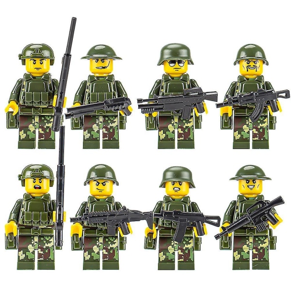 8-24 kpl/setti Minihahmo Special Forces Sotilas Kootut Palikat Leikkikalut Rakennuspalikat Lasten Lahja [DmS] 8Pcs Jungle