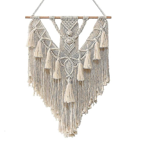 Macrame vægophæng, Chic Bohemian Tapestry til soveværelse 55 X 70 Cm xc