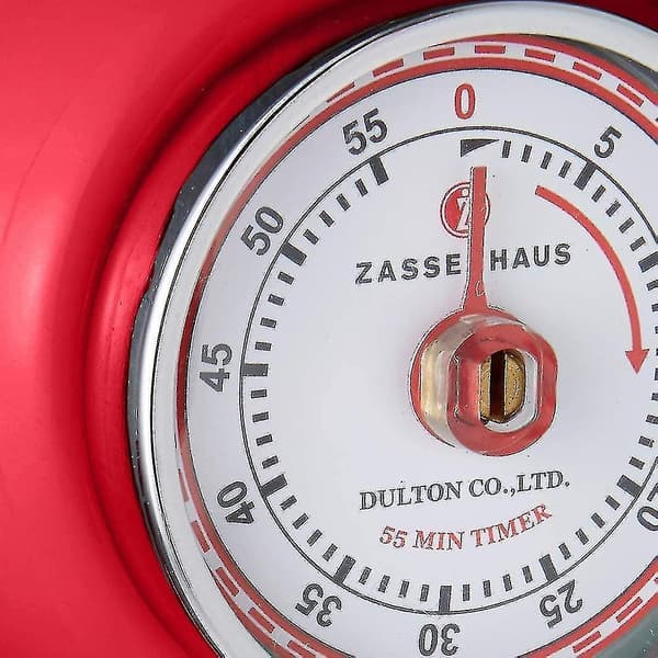 Magnetisk retro køkkentimer, klassisk mekanisk madlavningstimer (rød) Red