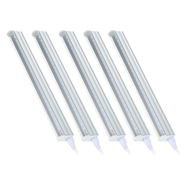 5-pack LED-växtlampor, 5W T5-rör LED för växter, hög effekt, integrerad armatur, utdragbar 24 tum