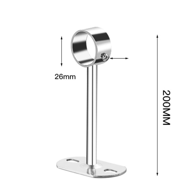 Garderoberörfäste, rörfäste 25 mm, klädstång, hem, dusch, garderob, 10 cm höjd 20cm Height 26mm dia