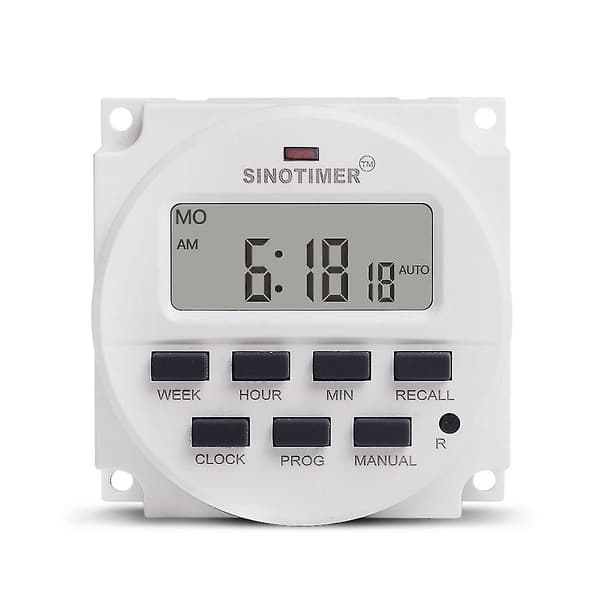Tm618h-4 Dc 12v Volt Spændingsudgang Digital 7 Ugentlig Programmerbar Timer Switch Tid Relæ Controller 12v Timer White