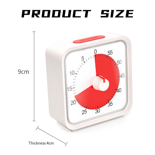 Pomodoro-timer för kök, tidsstyrning studie klassrumstimer, 60-minuters visuell timer med tyst drift -B Yellow White