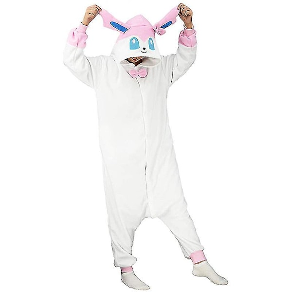 Sylveon Kostym Helkropp Pyjamas Halloween Jul En-delad För Män Kvinnor S