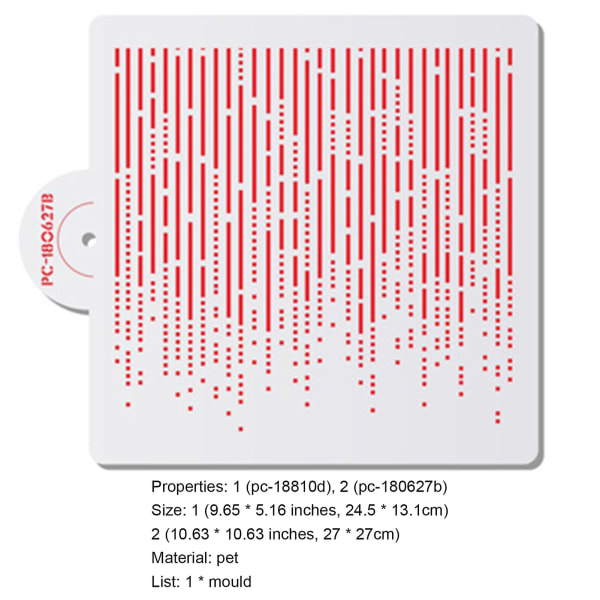 Kaksstencil med prickat linjemönster, prydnadskant för husdjurskakor, spraymall, verktyg för kakdekoration 2