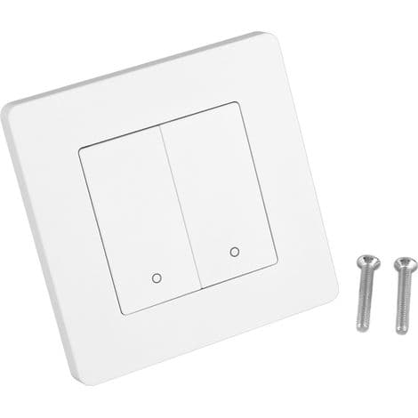 2-vejs Zigbee Smart Switch med timer, lysdæmper og omvendt kontrol, dobbelt kontrolpanel, AC100-240V, hvid