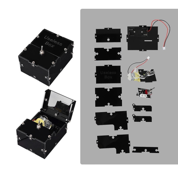 DIY Useless Box Kit - Mini Sjove Legetøj til Unikke Gaver - Automatisk Sort Box til at Lade Mig Være I Fred [DmS]