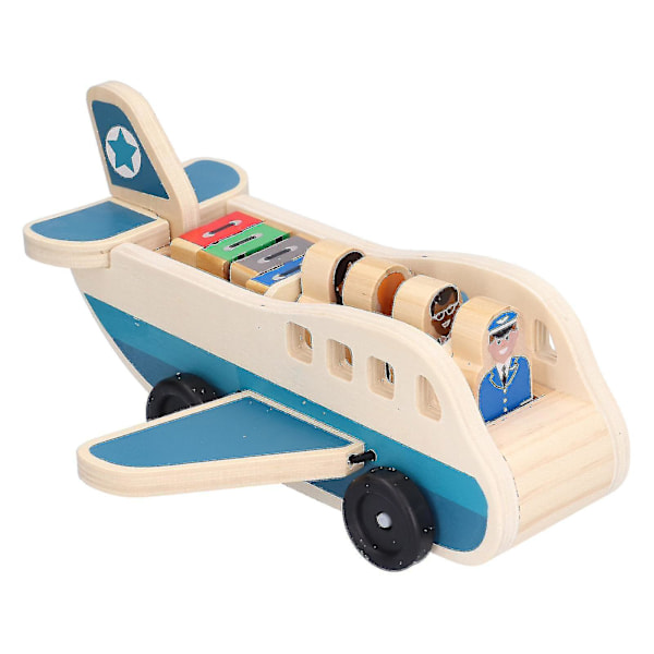 Toddlers Wooden Airplane Play Set Air Passenger Jet Play Toy Educational Airplane Model Toyaircraft -cdsx