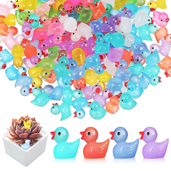 150 Pcs Little Ducks Glow In The Dark Ducks Resin Ducks Mini Ducks Small Ducks Tiny Ducks Desktop Decorations