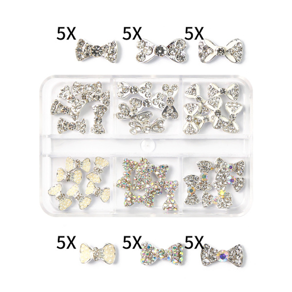 Planet Nail Art Charm Båge/Hjärta Forma Naglar Rhinestone Ädelsten Kristall, 3D Nagelkonst Dekoration Metall Naglar Naglar Nagelkonst Smycken 22 22
