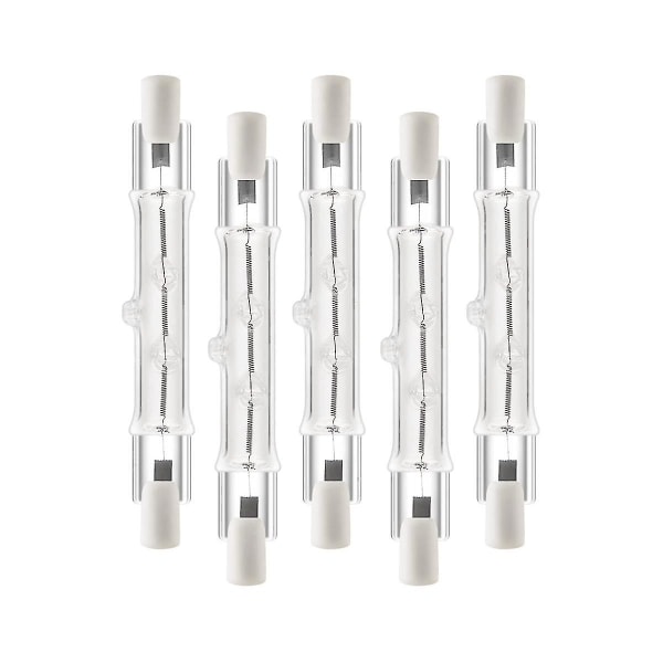 5-pack R7s 118mm 300W 230V, R7s Halogen Linjärlampa, Dimbar Halogenlampa för Byggnadsarbeten