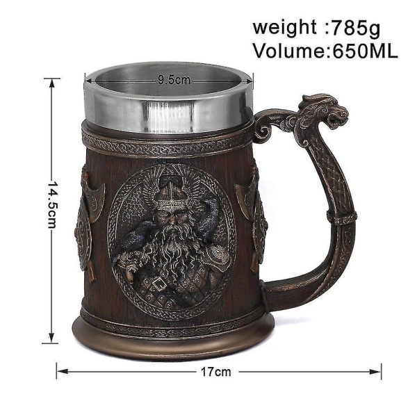 Viking Thor Mjolnir Drikkemugg Ølkopp Ølkopp Kaffekopp Odin Vinglass 20 OzBY