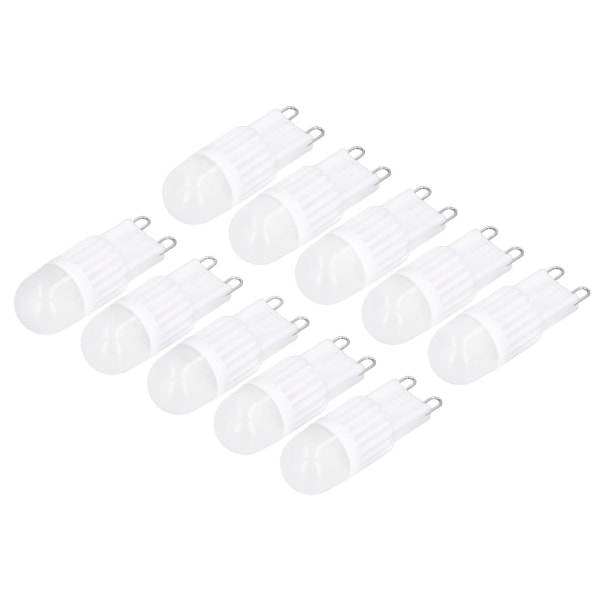 10 stk G9 pære dimbar 2W 500lm G9 LED pære 30W halogenekvivalent for lysekrone taklampe vegglampe 220V hvitt lys