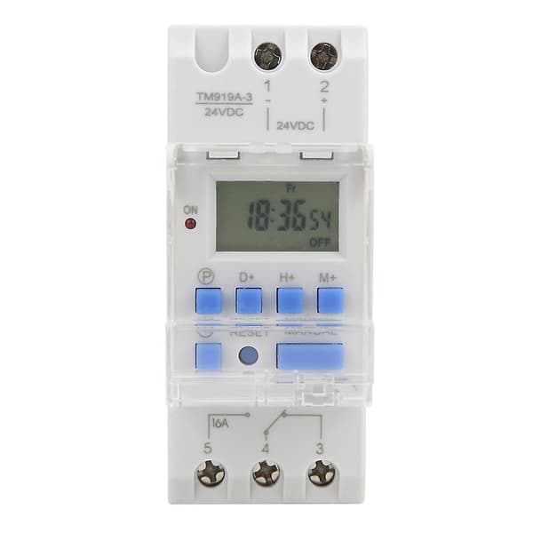 TM919A-3 24V DC 16A LCDnn7 Dager Programmerbar Digital Timer Bryter [DB]