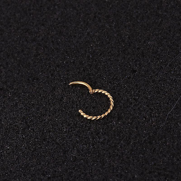 Kierteellä suljettava renkaan muotoinen ruostumattomasta teräksestä valmistettu saumaton rengas, avoin rengas, korvakorun solki, korvan luun neula, 1 kpl, 6 mm - 12 mm