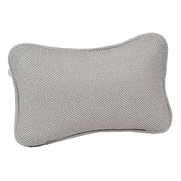 Badkudde Spa Badkar Ergonomisk För Kar Nacke Huvud Axlar Kuddar Stöd Kudde Huvudstöd Lyxig Mjuk 3D Mesh A-bone-Gray