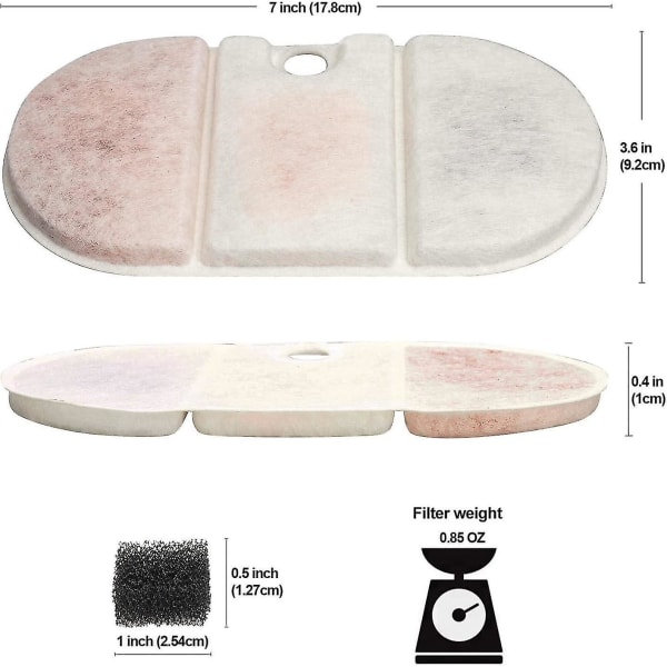 10-pak vandfiltre, kompatibel med Petlibro Bpa-fri kapsel kæledyrsvandfontæne, 71oz/2.1l kattevandfontæne hundevandsdispenser