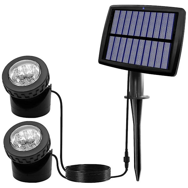 Solpanel-drivna Dammspotlight, LED Sol-Underwaterlampor med Dubbla Vattentäta Undervattenlandskapsbelysning B As Shown