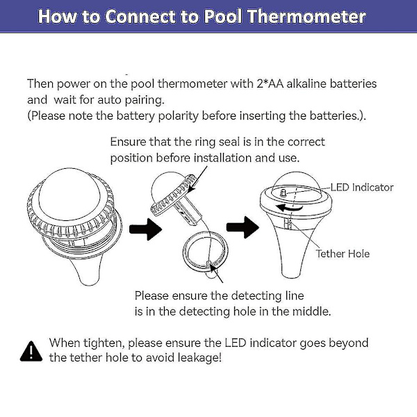 Baldr Pooltermometer Trådlös Pooltermometer Flytande Pooltermometer För Simbassänger Badtunnor Damm Test & TermometrarBY China
