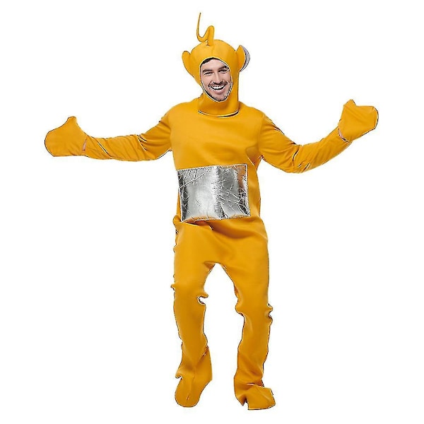 Aikuisen Tinky Winky Teletubbies -asu Halloweenille  Karnevaaliasu Miehille ja Naisille Yellow ONE SIZE(168-175CM)