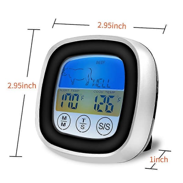 Touchscreen Kötttermometer Matlagningstermometer BBQ Grill Rökare Termometer Timer Varning Matlagning Bakning Ugn Digital Termometer