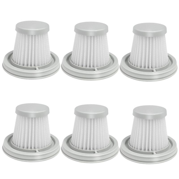 6 stk HEPA-filter for MIJIA håndholdt støvsuger Hjem Bil Mini Trådløs Vaskbar Filter Reservedeler As Shown