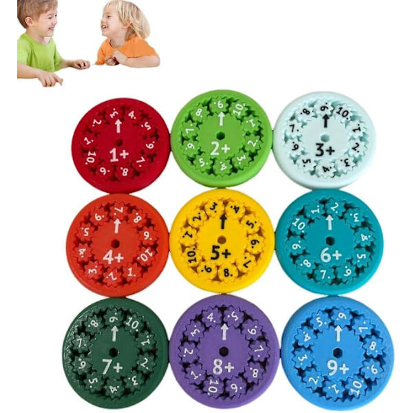 Matte-snurror för matematik, Matte-snurror med fakta, Runda Matte-snurror som flyger, Matte-snurror för alla som stimmar och fidgetar och lär sig matematik 9pcs Multiply Divide