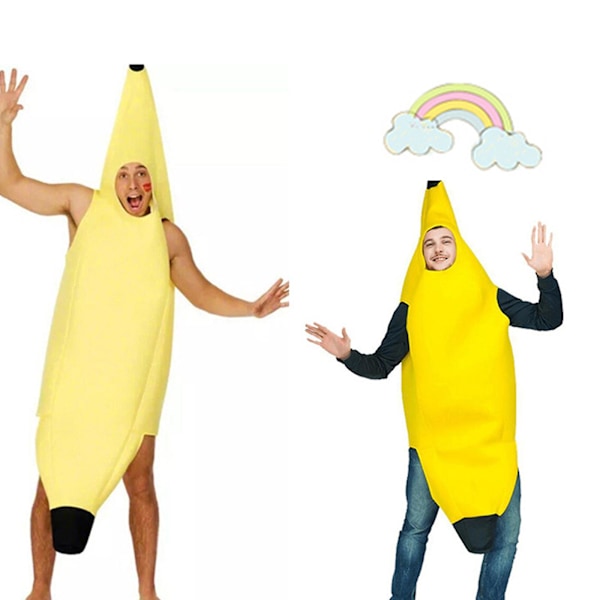 2024 Nytt Tiltrekkende Banankostyme for Voksne Deluxe Sett for Karneval Klesopp, Fest og Rollespill Cosplay