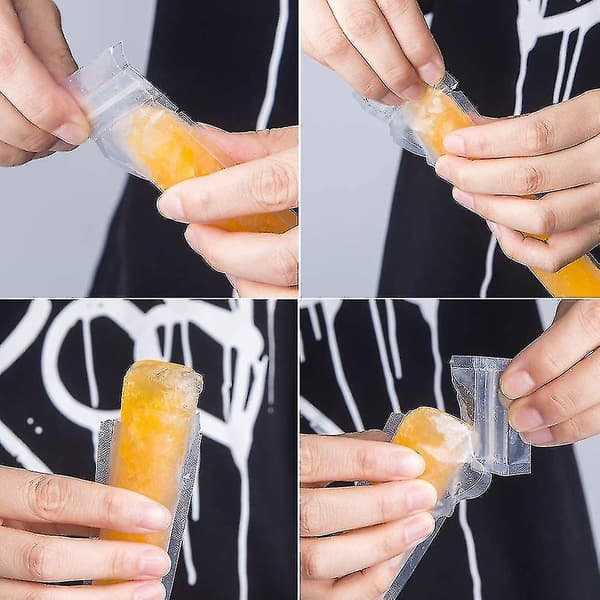 100 st Pop-påsar Popformar Popsicle-påsar Med En Tratt 28x5.5cmBY