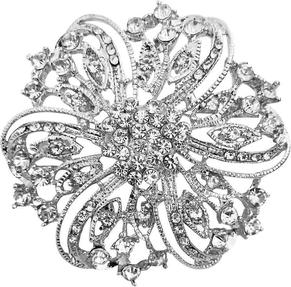 Krystal Rhinestone Broche til Kvinder Sølv Snoede Blade Broche Nåle til Kvinder