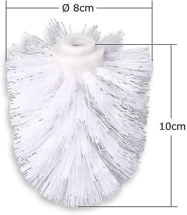 6 stk. Toalettbørstehode Hvite Erstatningsbørster Diameter 8cmBY White 6pcs