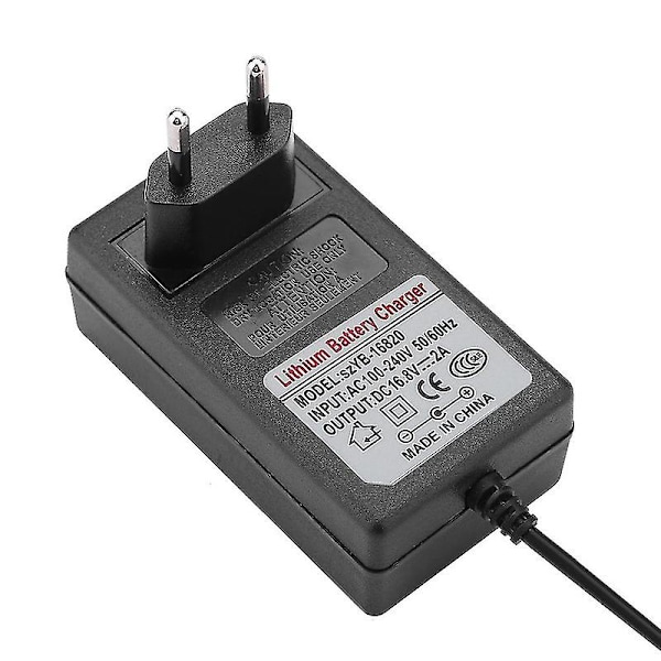 Strømforsyning Adapter for Li-ion Batteri, AC100-240V DC 16.8V 2A, Sikker Lading, EU-Plugg