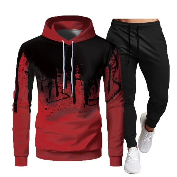 2023 Höst och vinter hoodie kostym herrmode hoodie byxor casual jogging kostym sportkläder sweatshirt 4 2XL