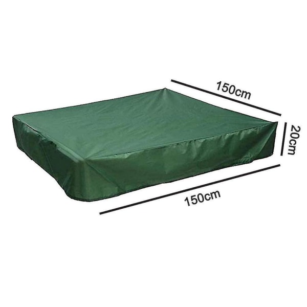 Vedenkestävä hiekkalaatikon kansi, pressu hiekkalaatikon kansi, lelu hiekkalaatikon kansi - XC Green 150x150x20cm