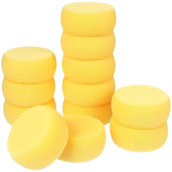 24 stk Runde Svamper Sminke Svamper Rengjøring Runde Svamper Vask Ansikts Svamper Ansikts SvamperBY Yellow 6.5CM