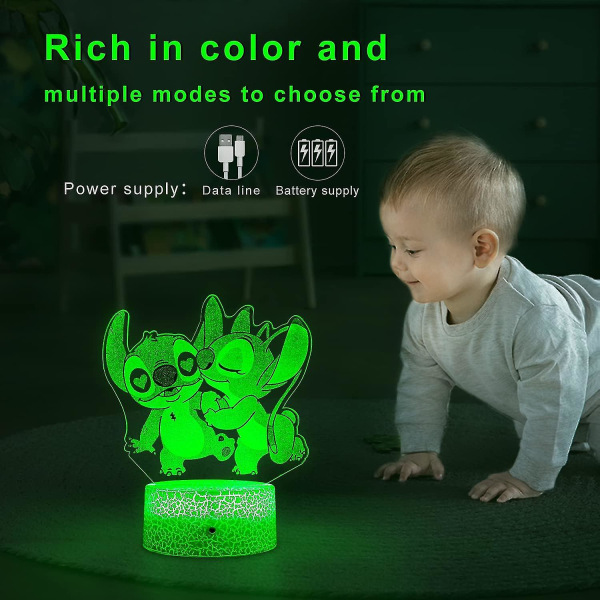 Stitch Gave til Piger Stitch Natlys med Timer Fjernbetjening & Smart Touch 7 Farver Skiftende Dæmpbar Stitch Lampe Cool Værelsesindretning Sengelampe