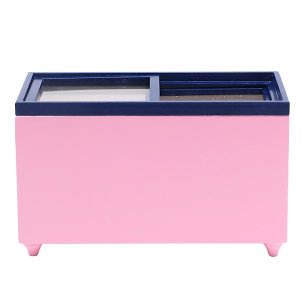 1:12 Imitation Kylskåp Realistisk Simulerad Söt Rollspel Dockhus Mini Kylskåp Leksak för Underhållning Pink