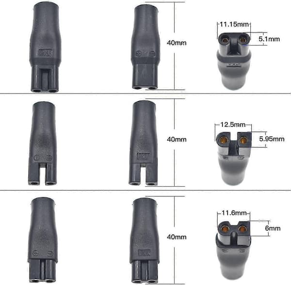 7 stk. 5V Udskiftningsstrømledning til elektriske hårklippere, skægtrimmer USB-adapter [DB]