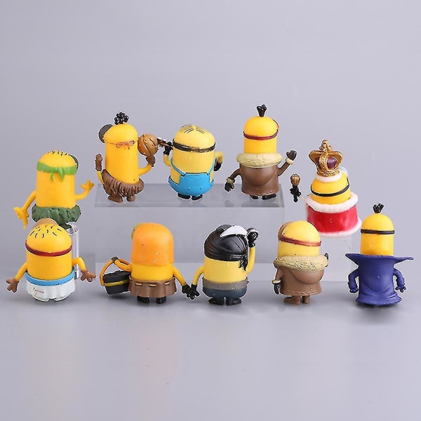 10 stk PVC Mini Søde Figur Legetøj Fødselsdag Gave Minions Modeller Kage Dekoration As shown