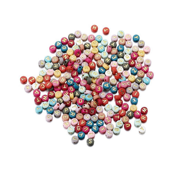 1000 stk Akryl Bogstavperler Runde Perler 7mm Bogstavperler Bulk Til DIY Armbånd Halskæde Håndværk Smykkefremstilling (FMY)