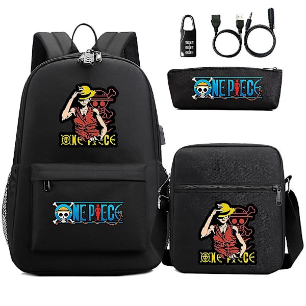 Luffy skolväska - Vattentät rese-USB-stöldskyddad ryggsäck för kvinnor och män - Laptop resväska med utomhussporter Mochilas hög kvalitet 4