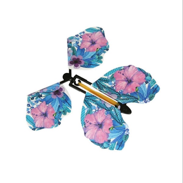 10 st Magic Flygande Fjärilar Barn DIY Gummibandsdrivna Uppdragbara Kort C 10PCS Random