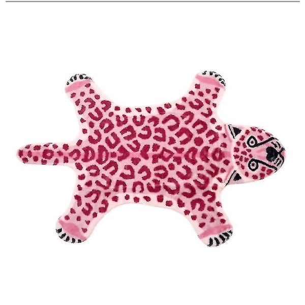 Bademåtter tæpper lyserød imitation leopard mønster tæppe skridsikker måtte vaskbar dyreprint tæppe