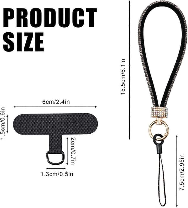4 stk. Mobiltelefon Lanyard Patch, Erstatningsstropp for Mobiltelefon Tether Patch