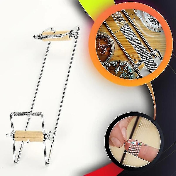 Gör-det-själv-vävningspärlor vävstol kit för smycken armband handgjord stickmaskin trälegering material