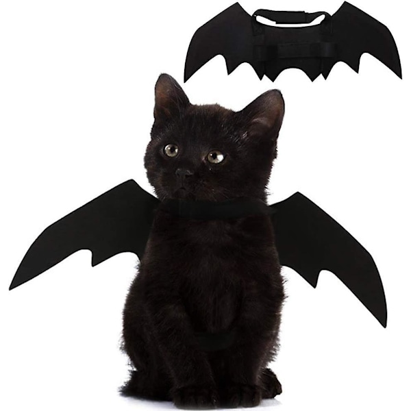 Kattens Batvinger til Halloweenfest Dekoration, Hvalpe Halsbånd Leder Cosplay Bat Kostume, Sød Hvalp Kat Klædning Op