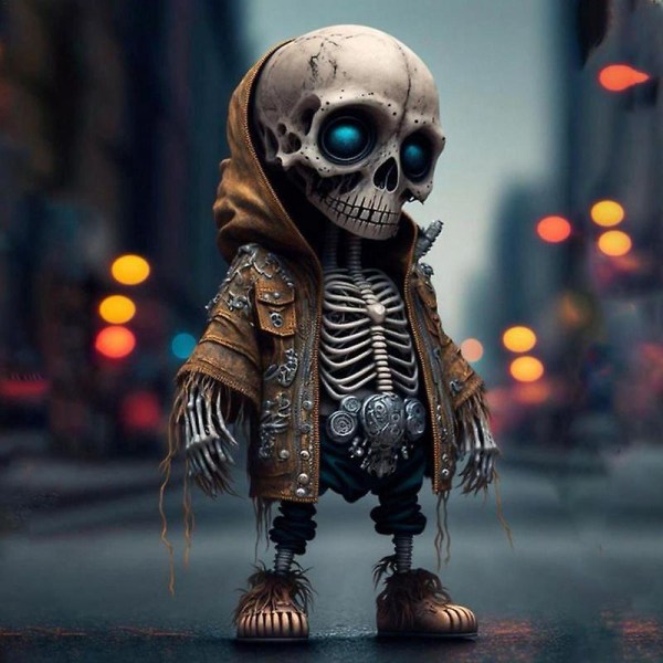 2023 Nye seje skeletfigurer Halloween skeletdukke harpiks ornament bærbar samleobjekt dekorative Halloween gaver Dark Gray