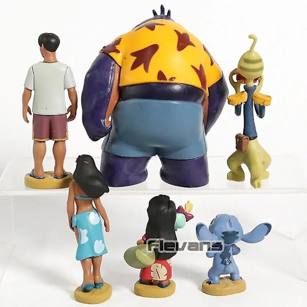 Lilo & Stitch Lilo Nani David Jumba Pleakley PVC Figurer Legetøj til Børn Samling Fødselsdagsgaver 6stk/sæt bag