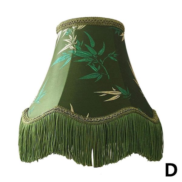 Grøn lampeskærm bordlampe skygge retro europæisk med kvast elegant robust D